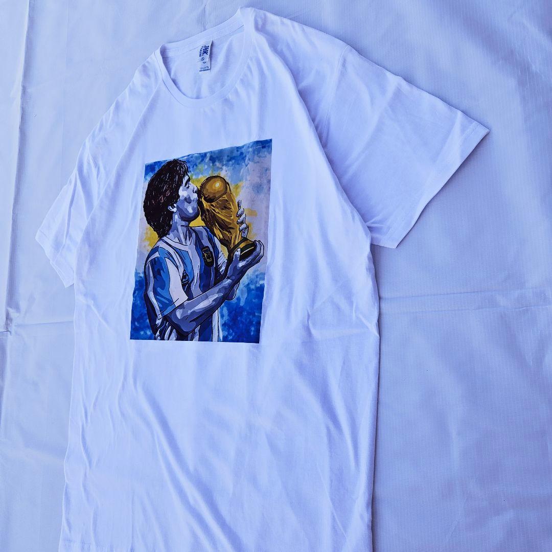 マラドーナ イラスト】アルゼンチン代表 W杯優勝 白 Tシャツ XL - メルカリ