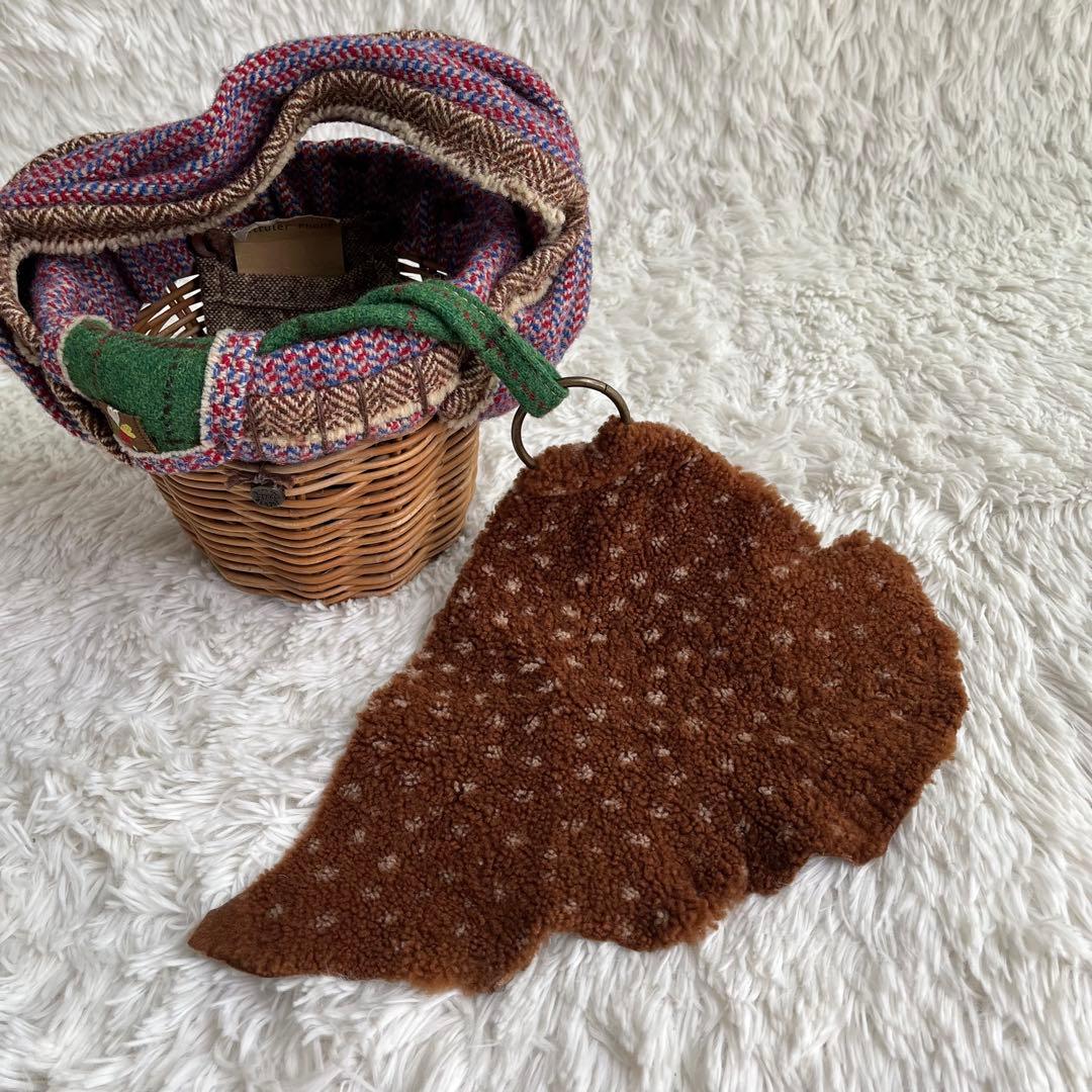 エバゴス かごバッグ 紅籘 ムートンレザー被せ ハリスツイード - メルカリ