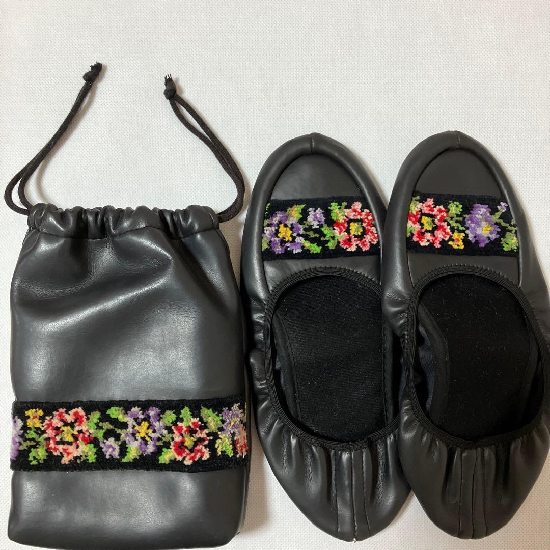 フェイラー レディース 携帯スリッパ 折りたたみ 23〜23.5 巾着袋付き