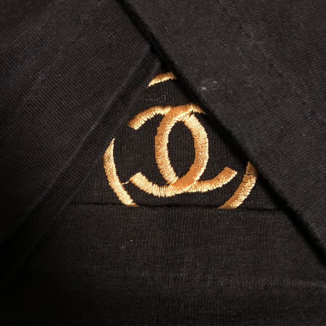 VINTAGE 80s 90s CHANEL シャネル ロゴ 金刺繍 Tシャツ - メルカリ