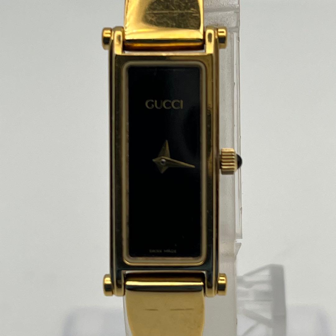 稼働 GUCCI グッチ 1500L 時計 クオーツ バングルウォッチ ゴールド