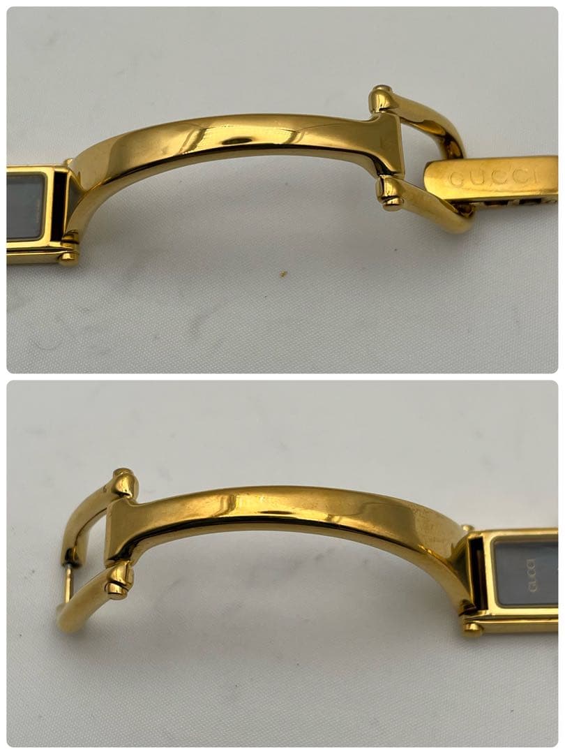 稼働 GUCCI グッチ 1500L 時計 クオーツ バングルウォッチ ゴールド