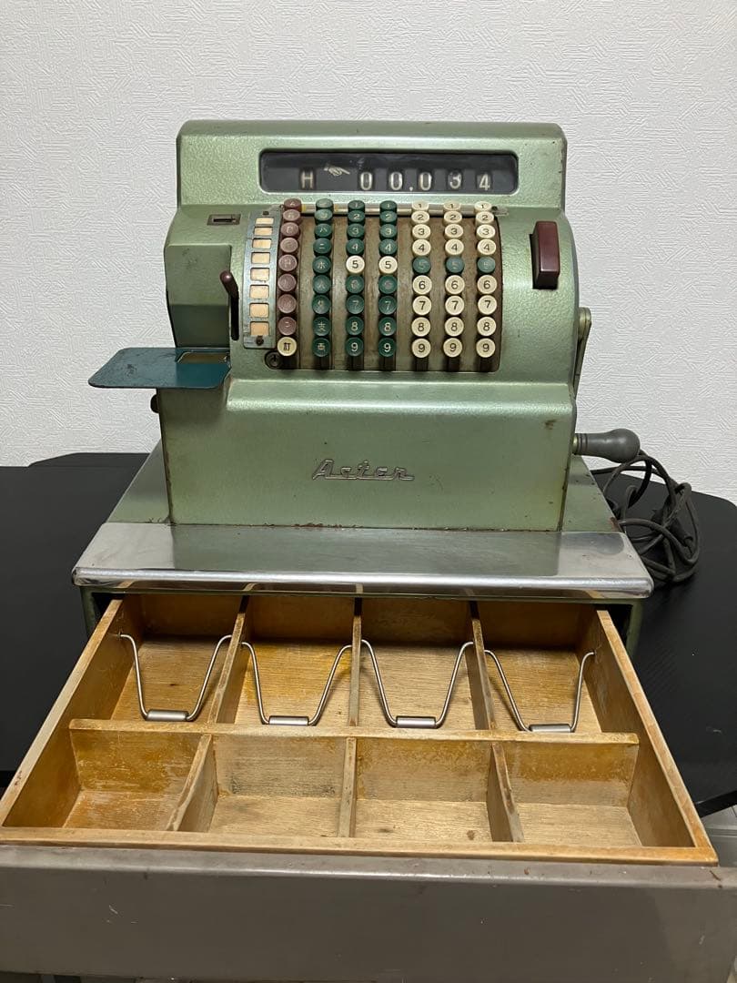 希少・昭和レトロ】ASTER 手回しレジスター アンティーク インテリア