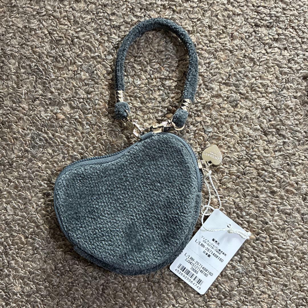 フェイラーポーチ＊ラブラリーハート ハート型ポーチ グレー【完売品