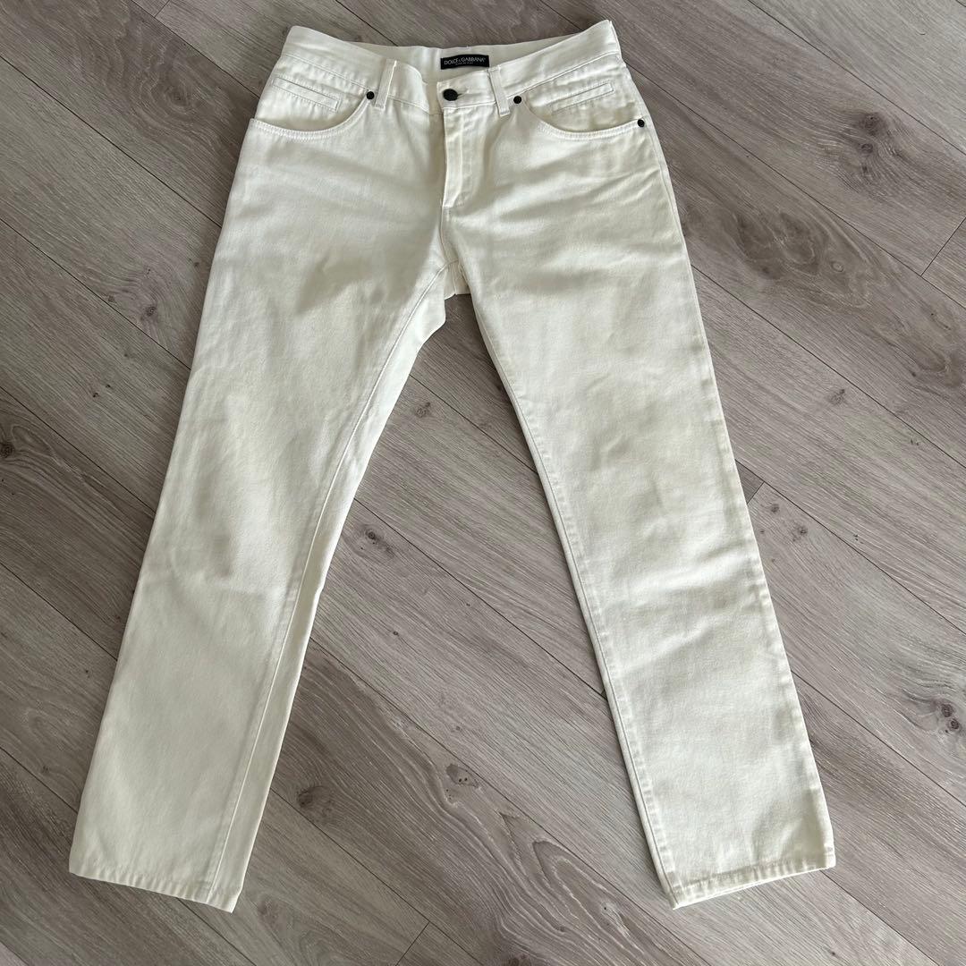 Dolce & Gabbana イタリア製 ストレートデニム ホワイト　46 DOLCE&GABBANA（ドルチェ & ガッバーナ） ドルガバ デニムパンツ