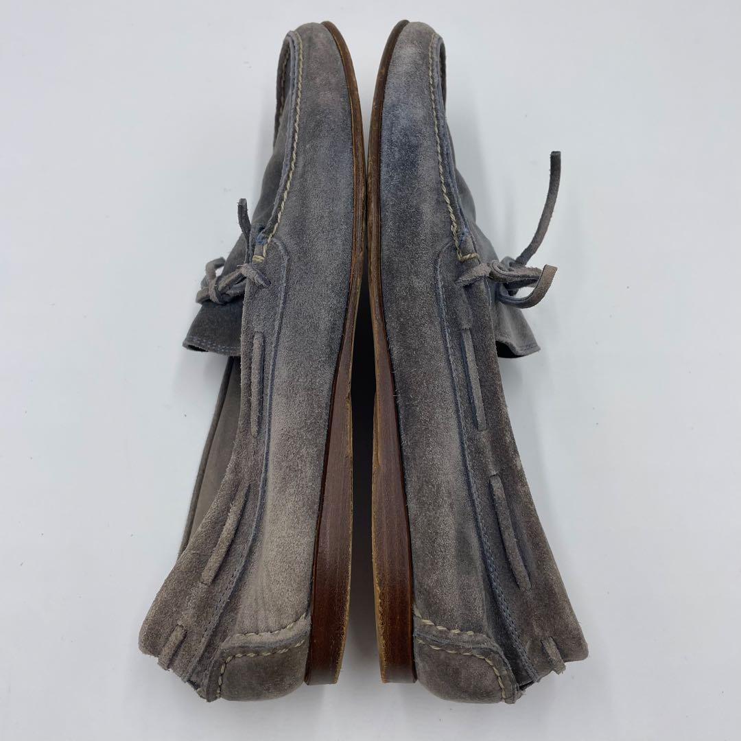 美品】HERMES スウェード モカシン ドライビングシューズ グレー26cm