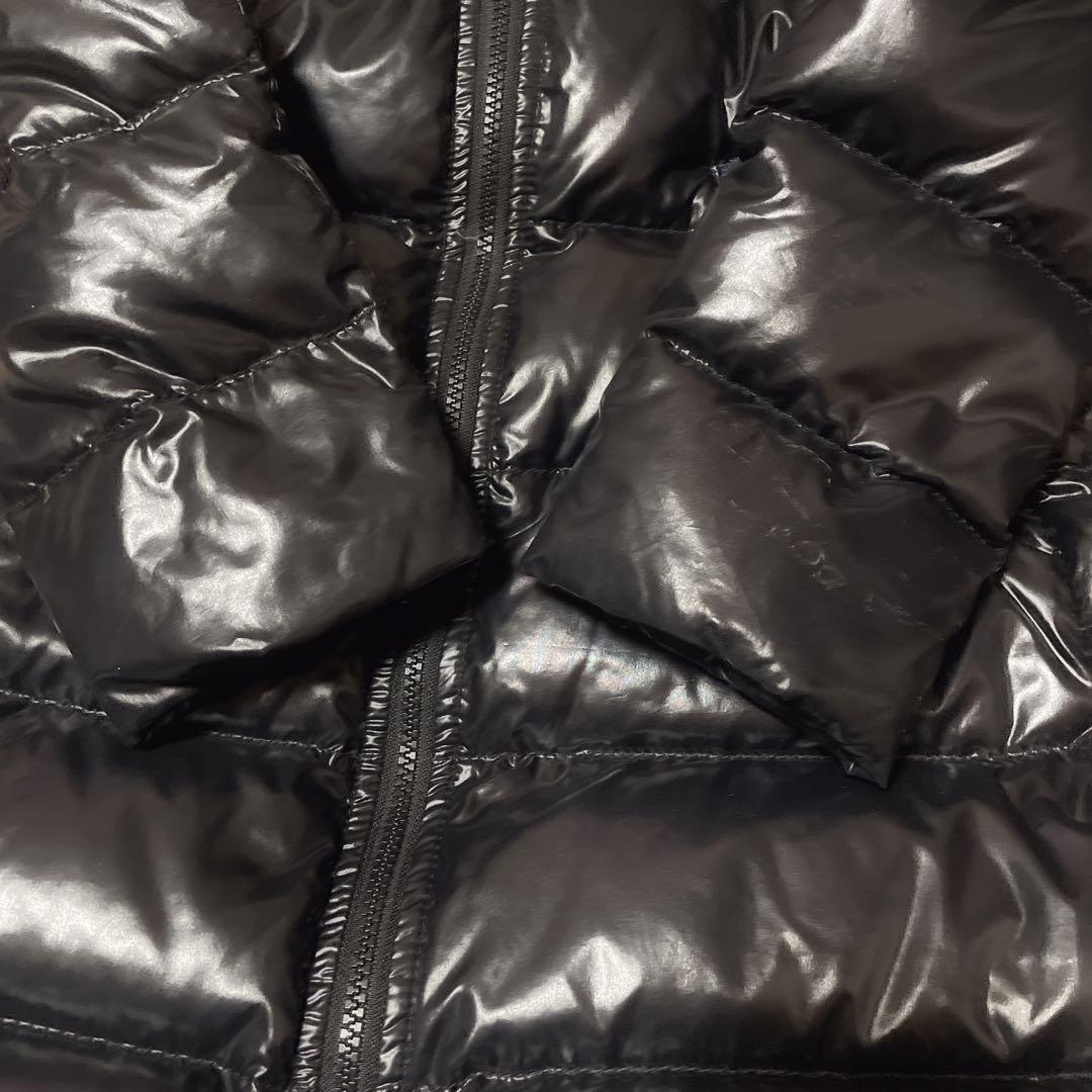 モンクレール 00 レディース ロングダウンコート 黒 フード付き モカ