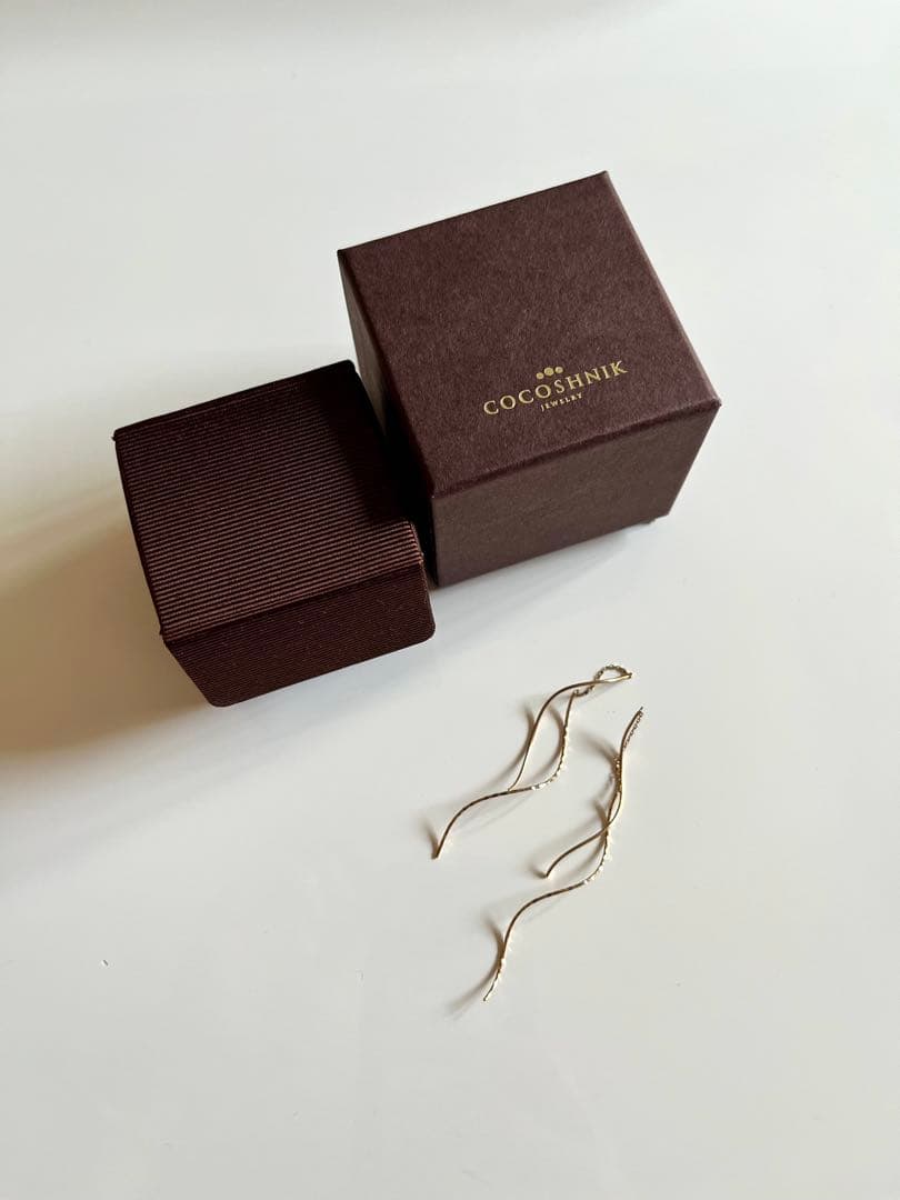 ココシュニックポリッシュミラーカットチェーンピアス¥81400