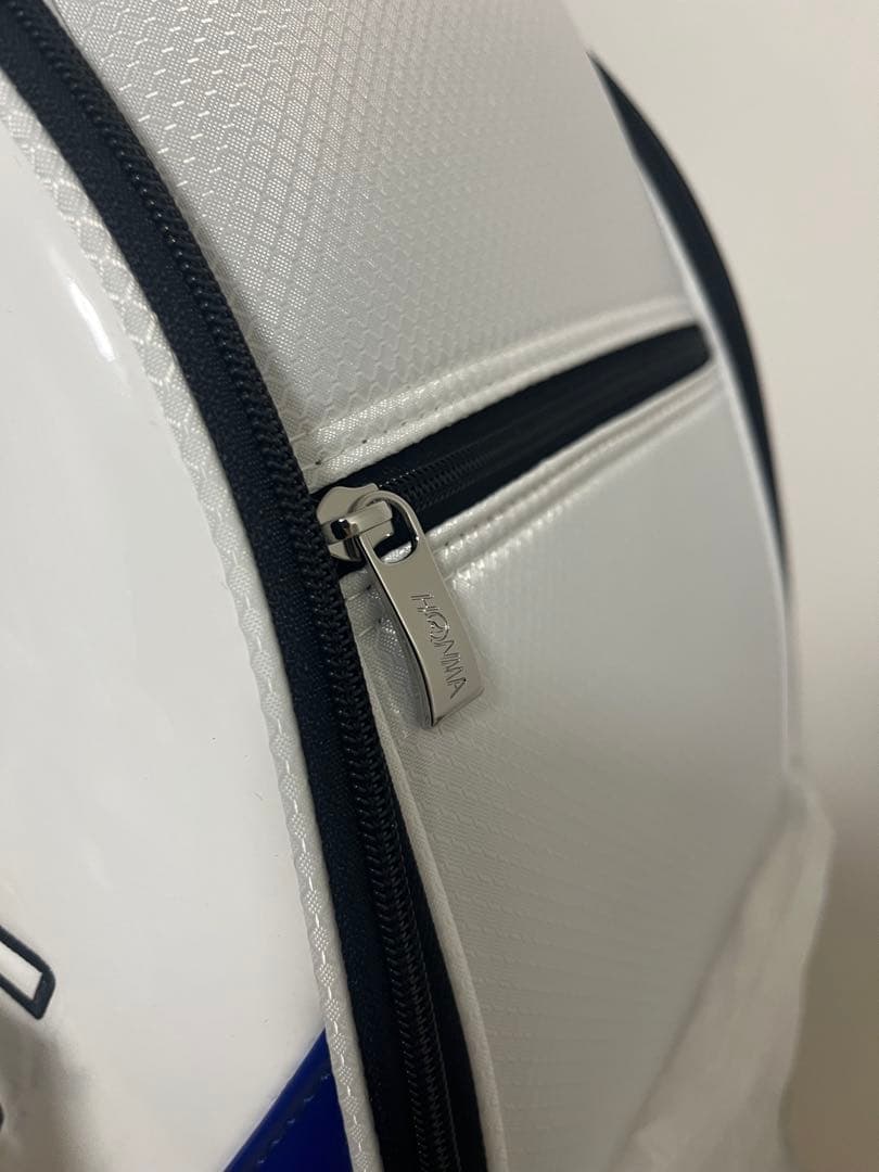 新品 HONMA ゴルフキャディバッグ ホワイト ブラック/ブルー プロ譲渡