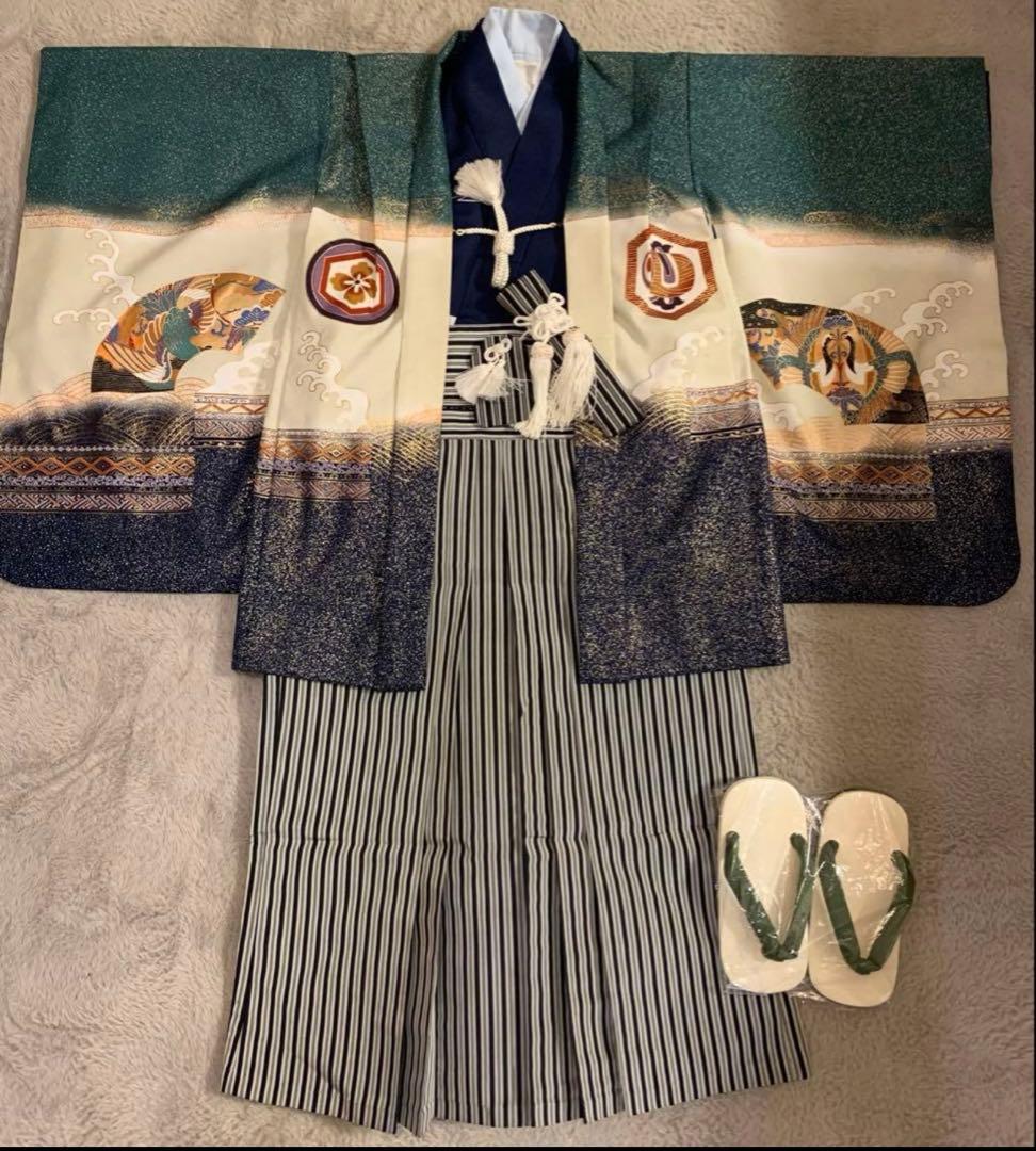 【5歳男の子】七五三　羽織袴セット 楽天市場】七五三 着物 男の子 5歳 羽織袴セット 「白 兜に片輪車
