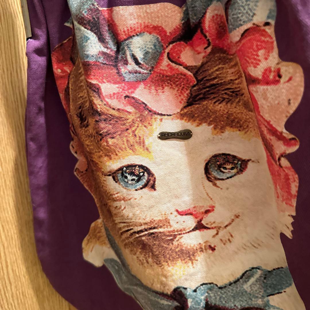 あちゃちゅむ猫プリント 紫色 トートバッグレア - メルカリ