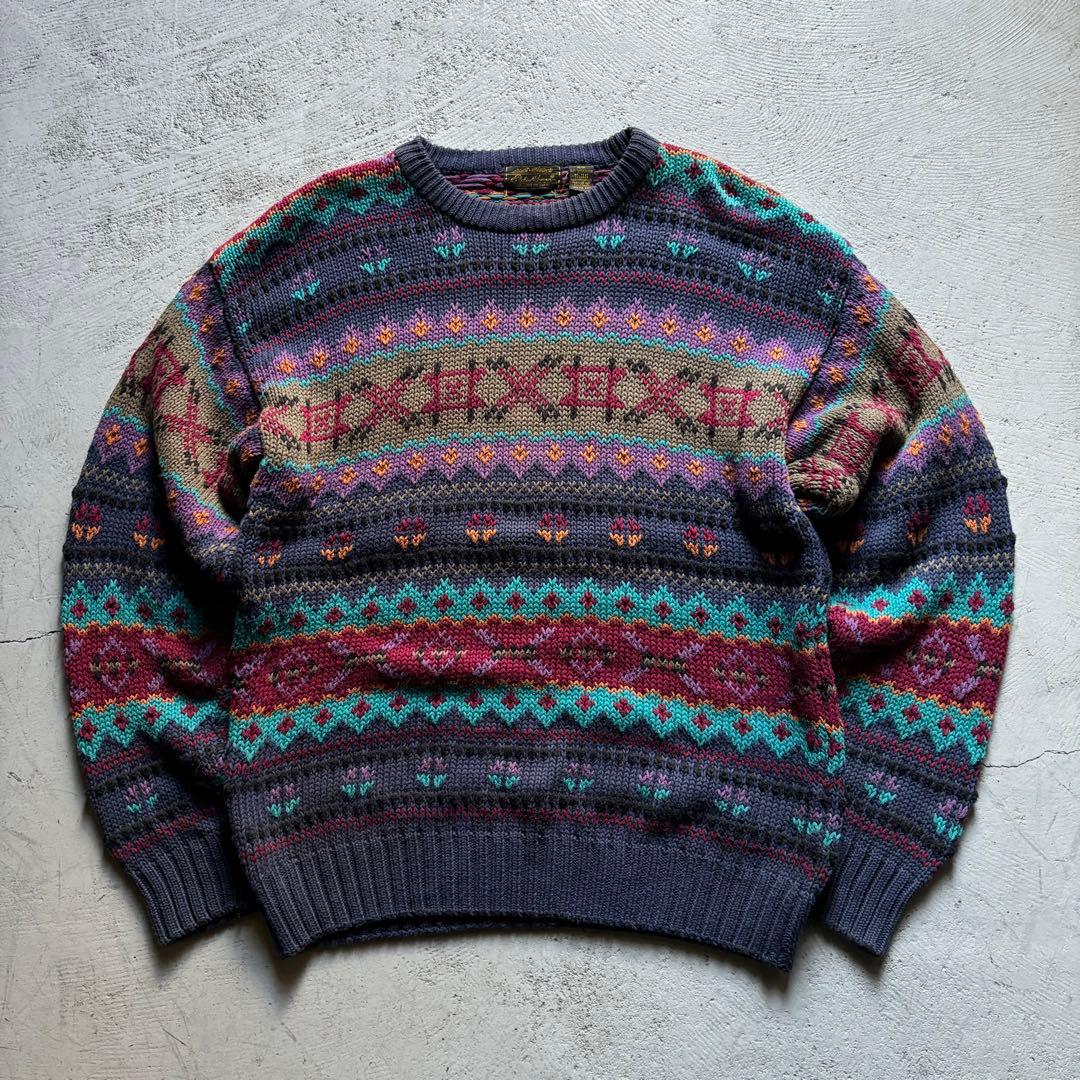 80s Eddie Bauer Cotton Sweater (fits L) - メルカリ