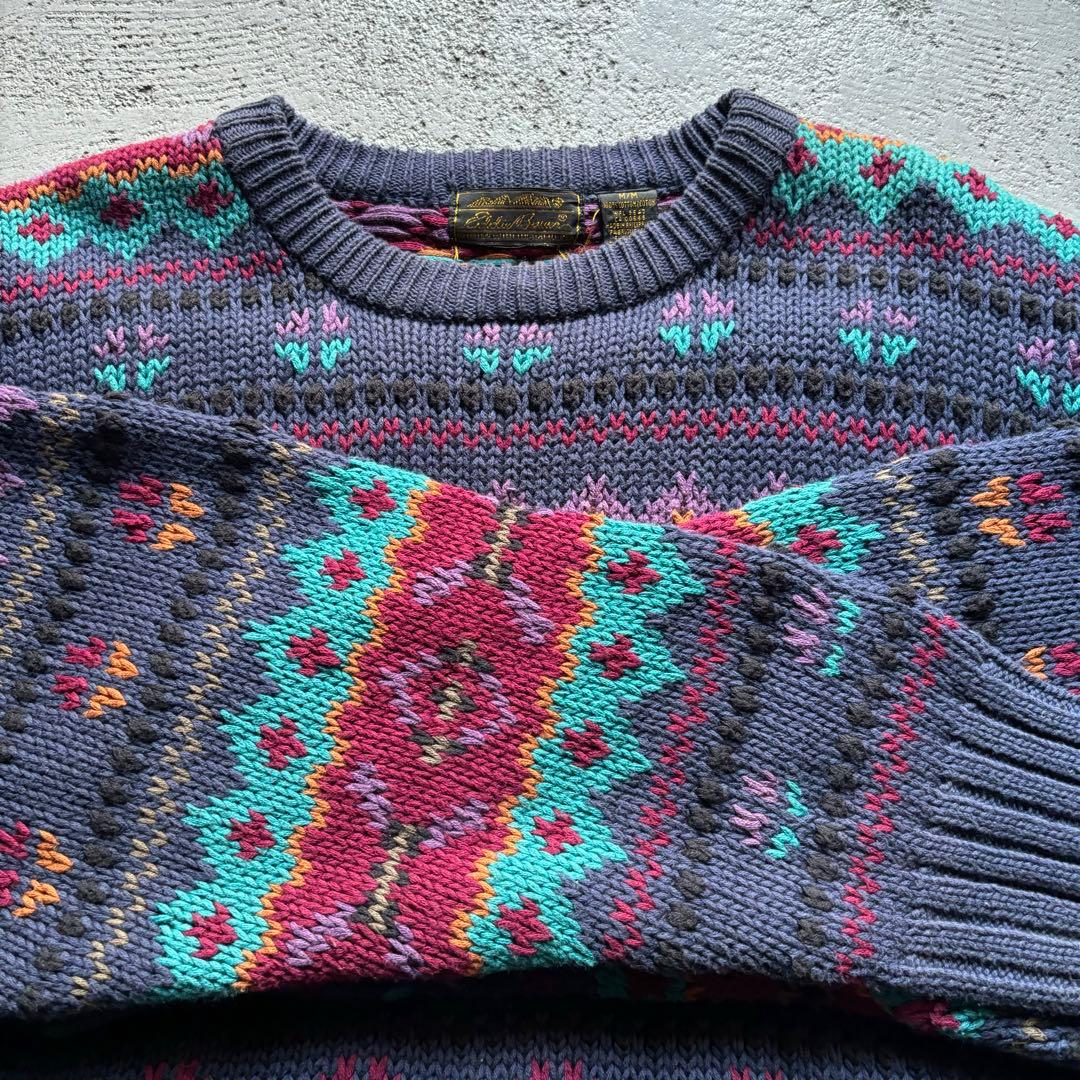 80s Eddie Bauer Cotton Sweater (fits L) - メルカリ