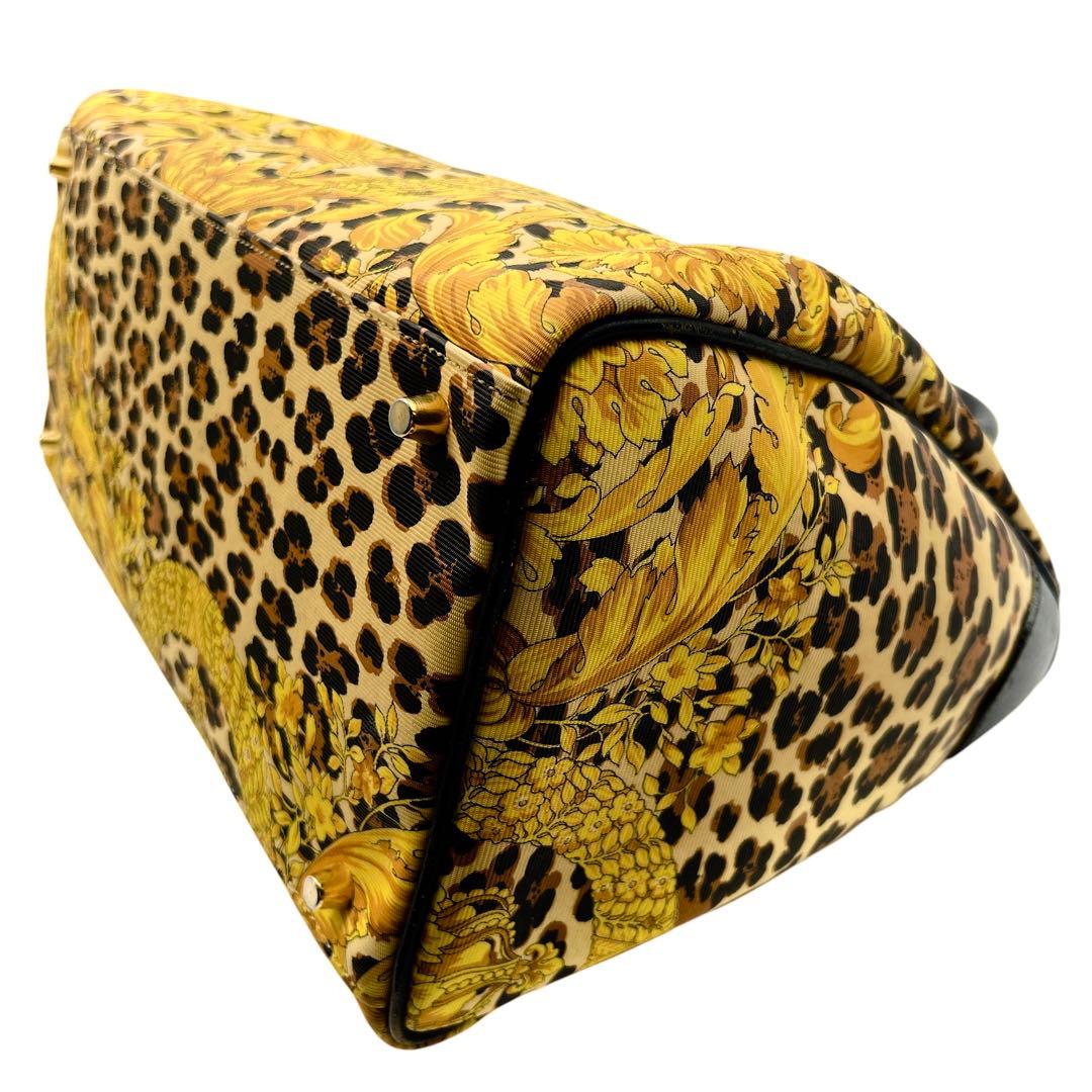 GIANNI VERSACE レザー レオパード ボストンバッグ 8928 - メルカリ