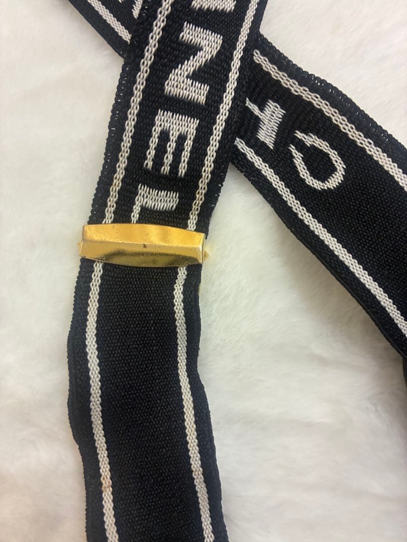 CHANEL ロゴ入りサスペンダー ブラック/ホワイト - メルカリ