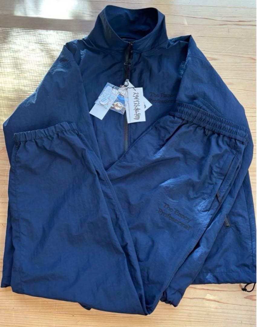 美品 Ennoy スタイリスト私物 ナイロンセットアップ ネイビー エンノイ
