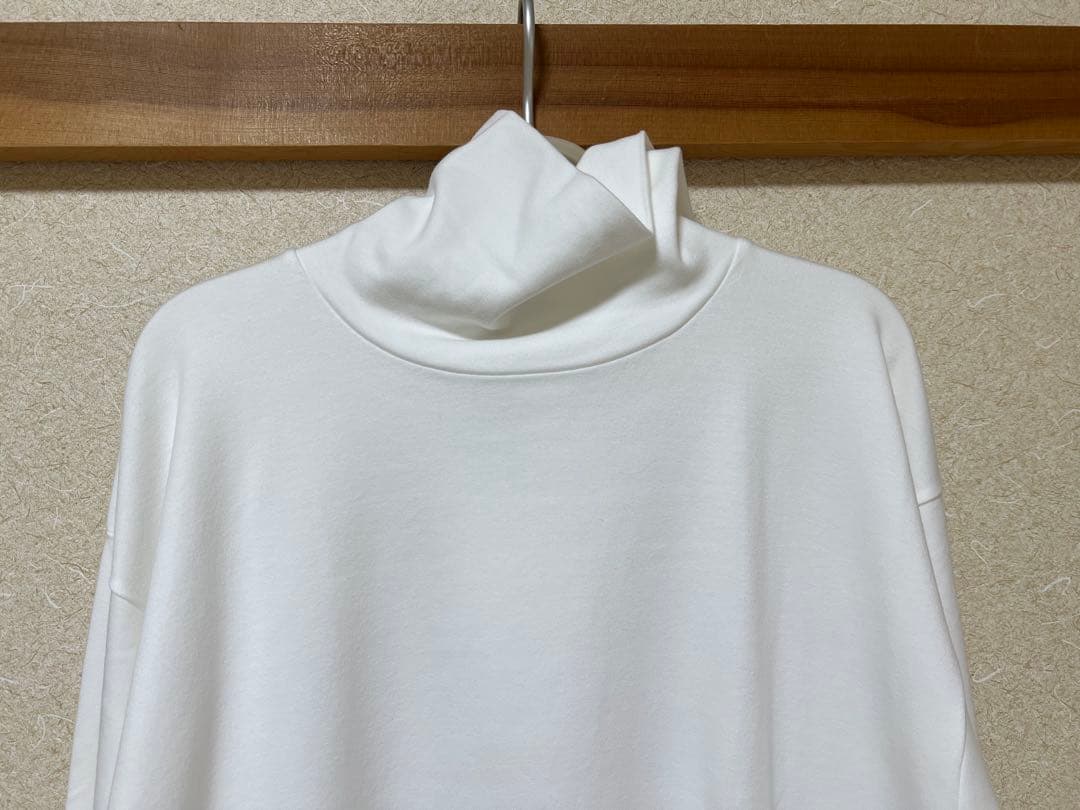 “LENO”コットンモックタートルネックプルオーバー・ホワイト・未使用品