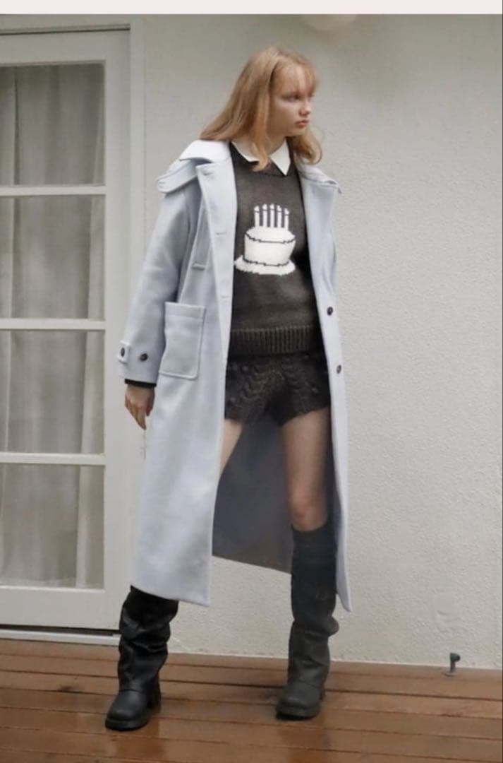 新品未開封】mieyamieya コート アイスブルー - メルカリ