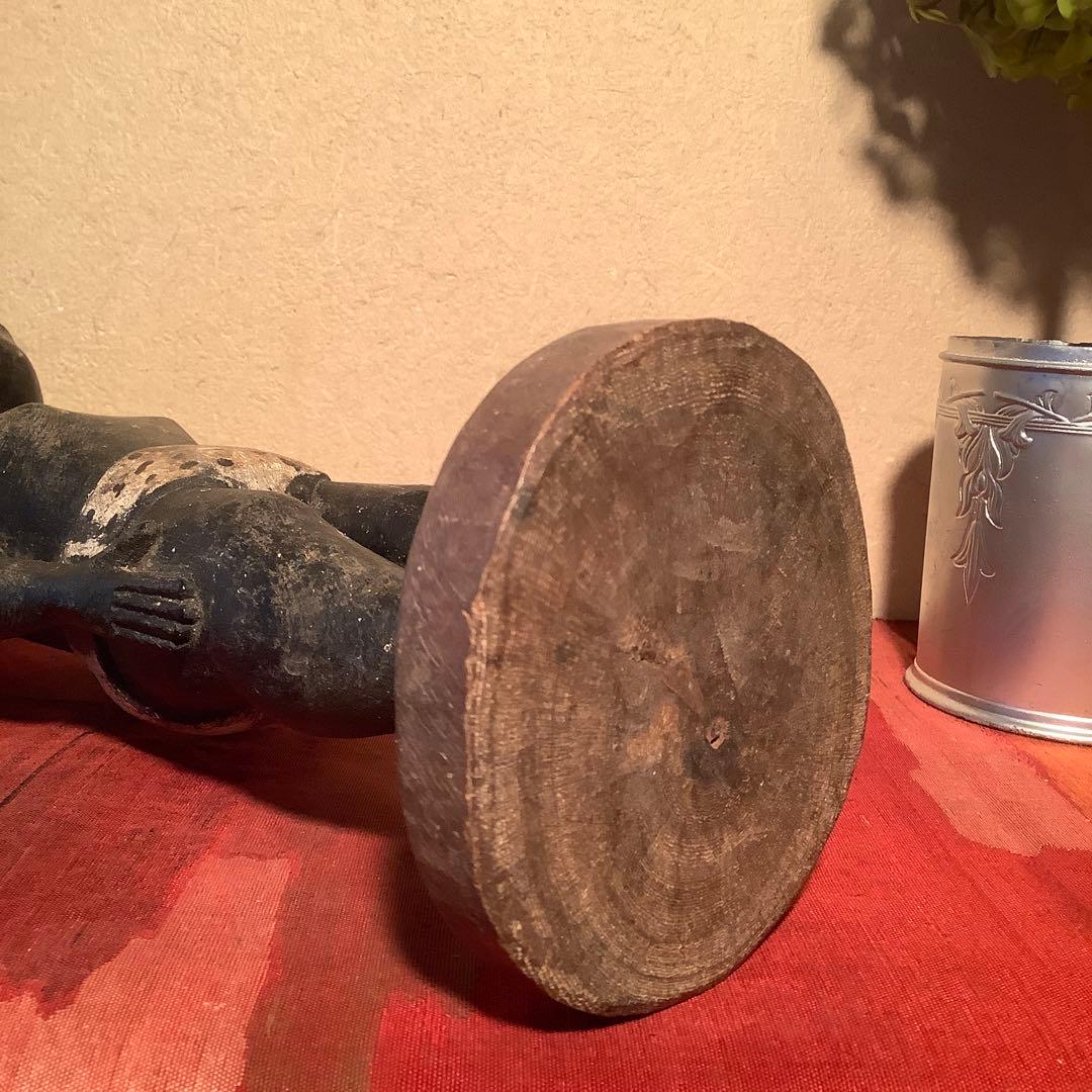 19世紀・コートジボワール「木彫・少年像」アフリカ・民族人形・コロン