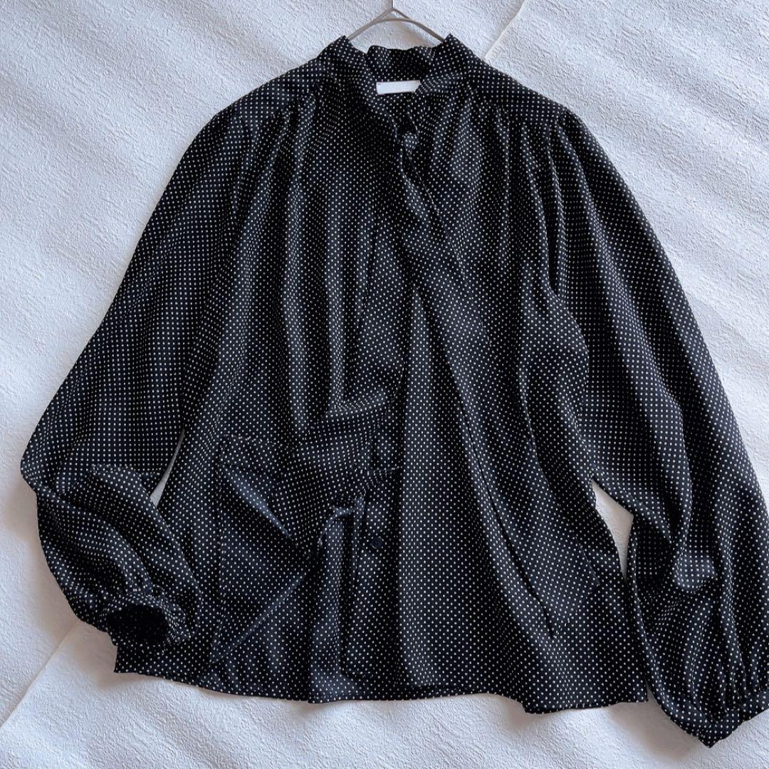Ballsey トゥモローランド ミニドットプリントボウタイブラウス 36 黒