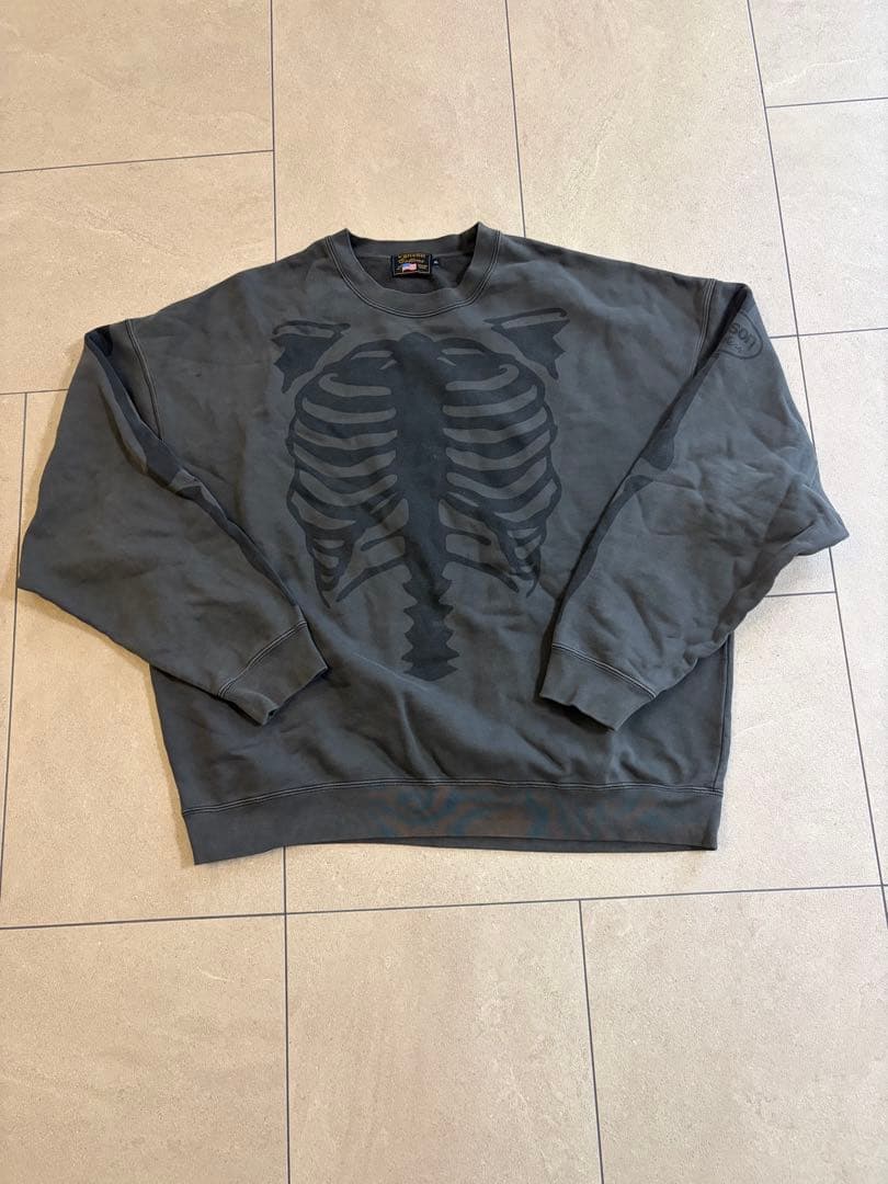 Vanson ヴァンソン　スカル　トレーナー　XL グレー VANSON バンソン スウェット BONE CREWNECK SWEAT トレーナー フリース