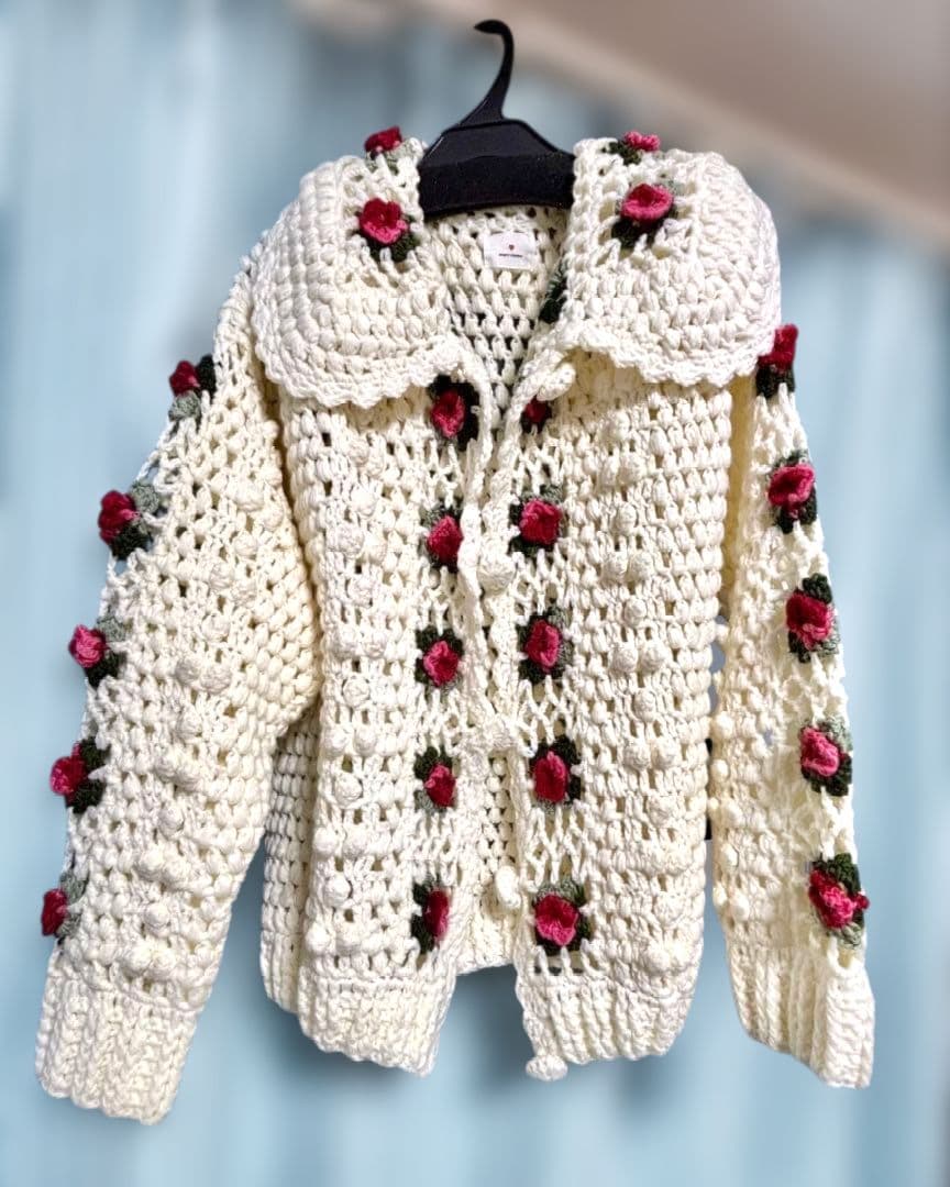 merry jenny メリージェニー クロシェカーディガン アイボリー - メルカリ