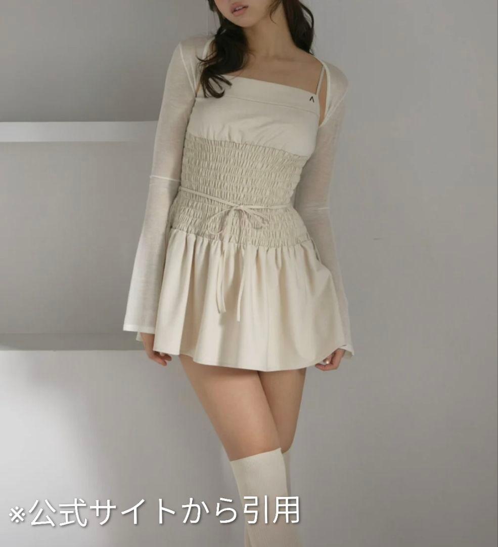ANDMARY Betty shirring mini dress ワンピース - メルカリ