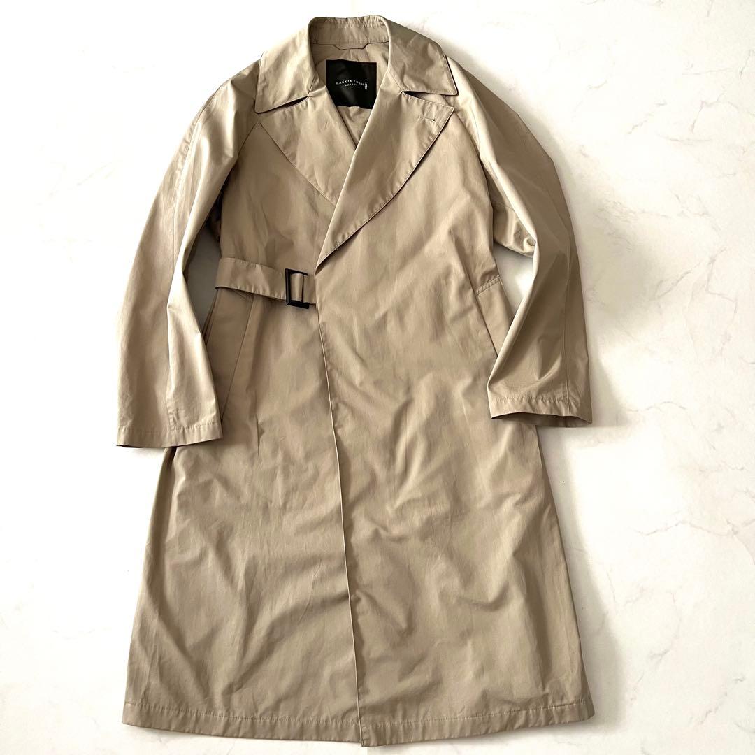 美品 マッキントッシュ タイロッケンコート ロング40 L相当 ベージュ系 近年 ブラックとミルクベージュの新色が加わった「タイロッケンコート」全4