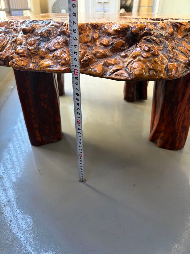 最高級銘木】花梨 瘤材 一枚板 座卓 葡萄杢 唐木家具 (都内引き取り