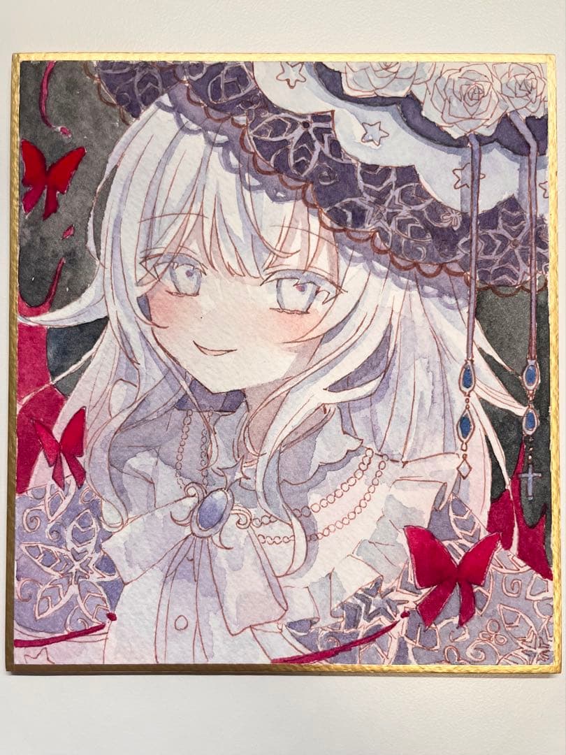 ヨ*ル様 魔法少女ノ魔女裁判 月代ユキ 手描きイラスト 色紙 - メルカリ