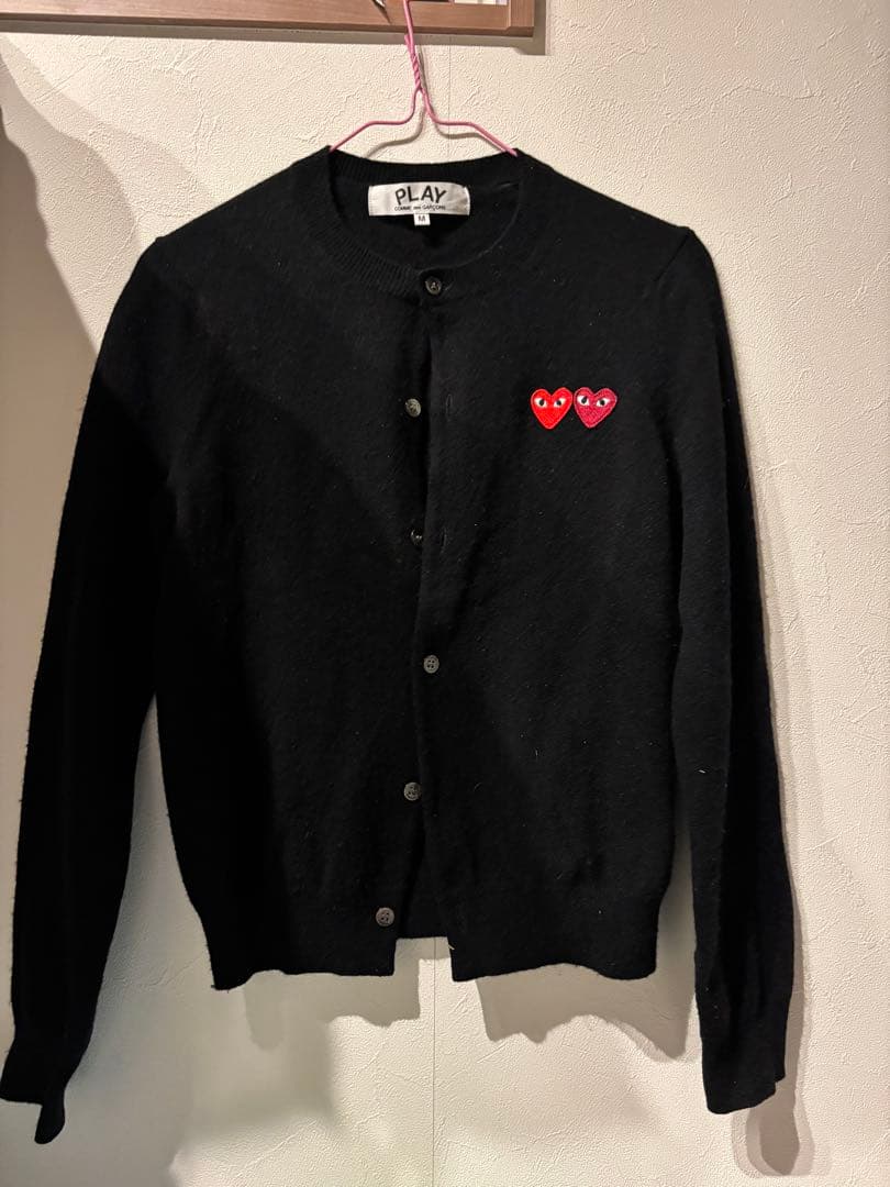 コムデギャルソンPLAY ブラック カーディガン M ハート刺繍 - メルカリ