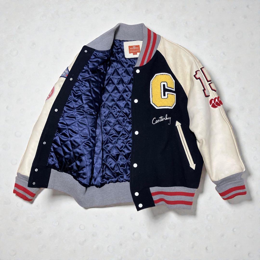 カンタベリー 袖牛革 レザー ワッペン スタジャン BIGサイズ XL フルデコ