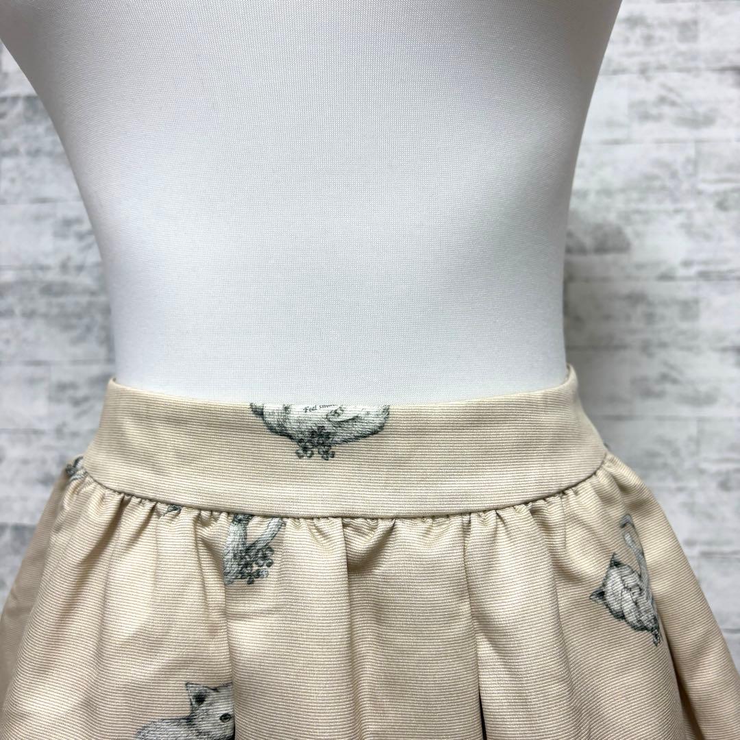 美品[フランシュリッペ ブラック] 猫プリント フレアスカート M - メルカリ