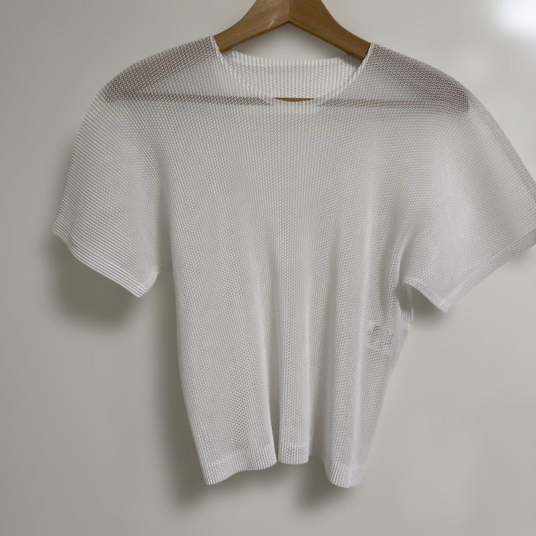 PLEATS PLEASE 半袖カットソー サイズ3 メッシュトップス - メルカリ