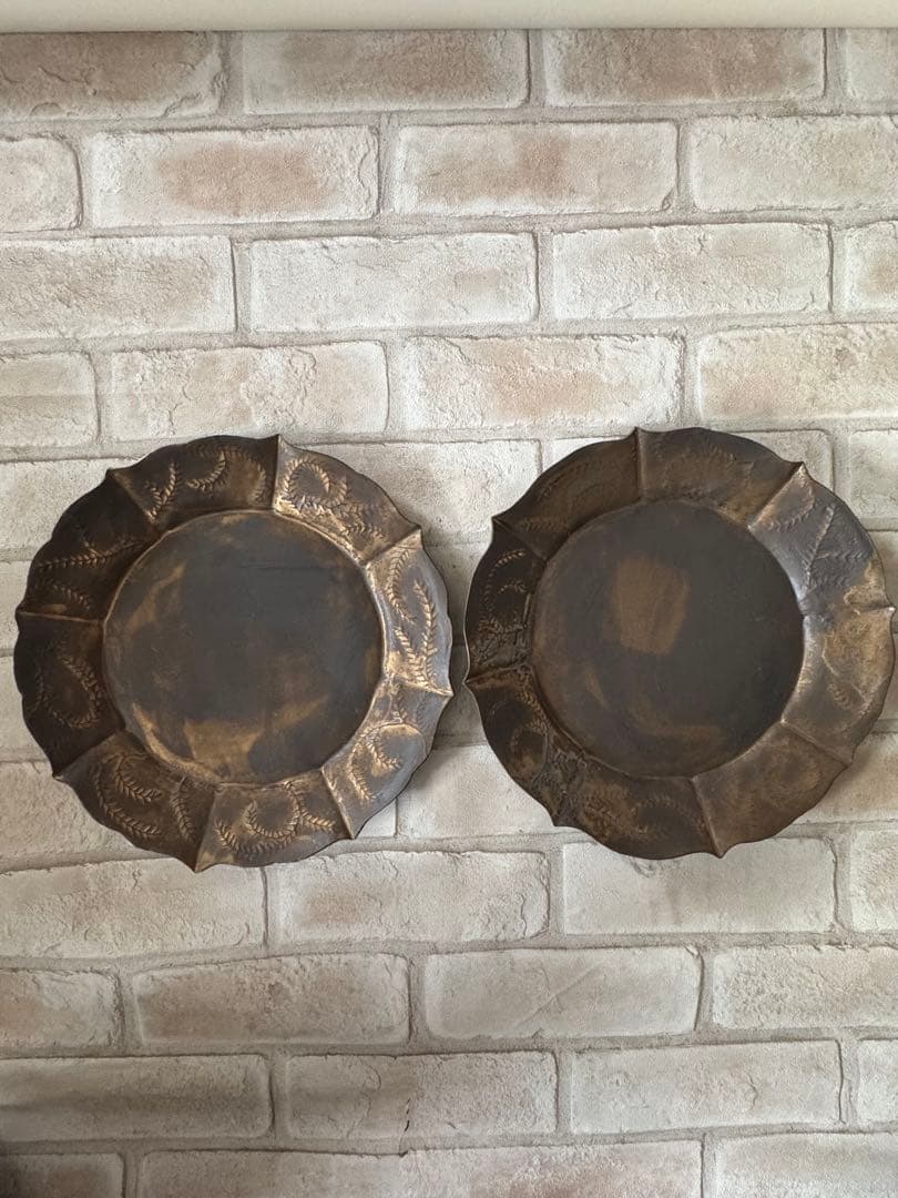 中村かおり ローズマリー丸皿(ブロンズ) ２枚セット ローズマリー｜カップ&ソーサー｜鳥｜黄｜磁器｜中村かおり｜和食器