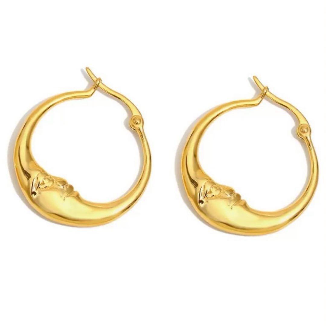 常田大希 ピアス ムーンピアス フープ ゴールド ステンレス 人気