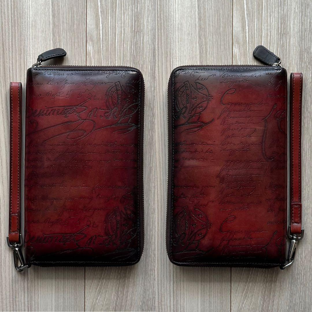 特注45万 ベルルッティ ティネオ スクリットレザー 長財布 ロッソ