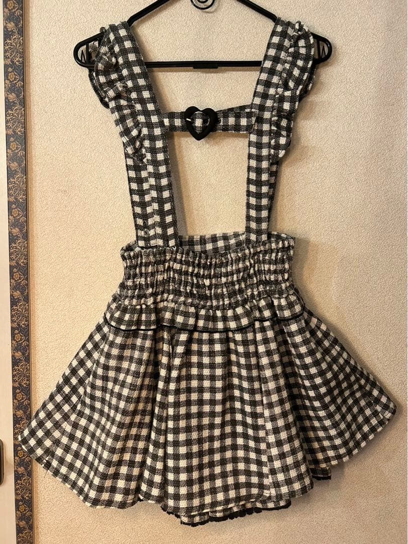 LIZLISA ギンガムツイードサスペンダー付スカパン - メルカリ