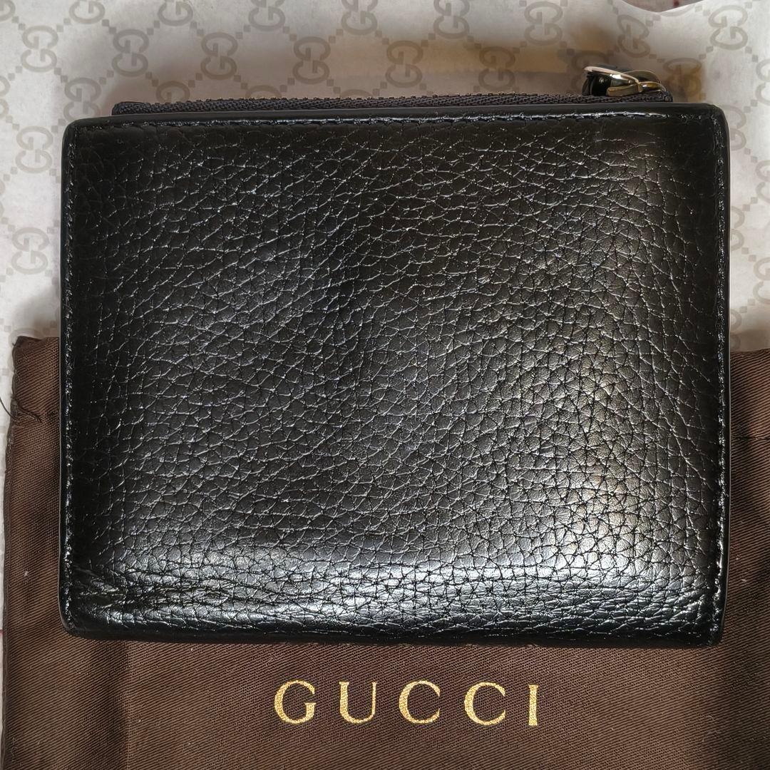 美品】グッチ 二つ折り財布 アニマリエ 蜂 Bee 本革 カードケース付