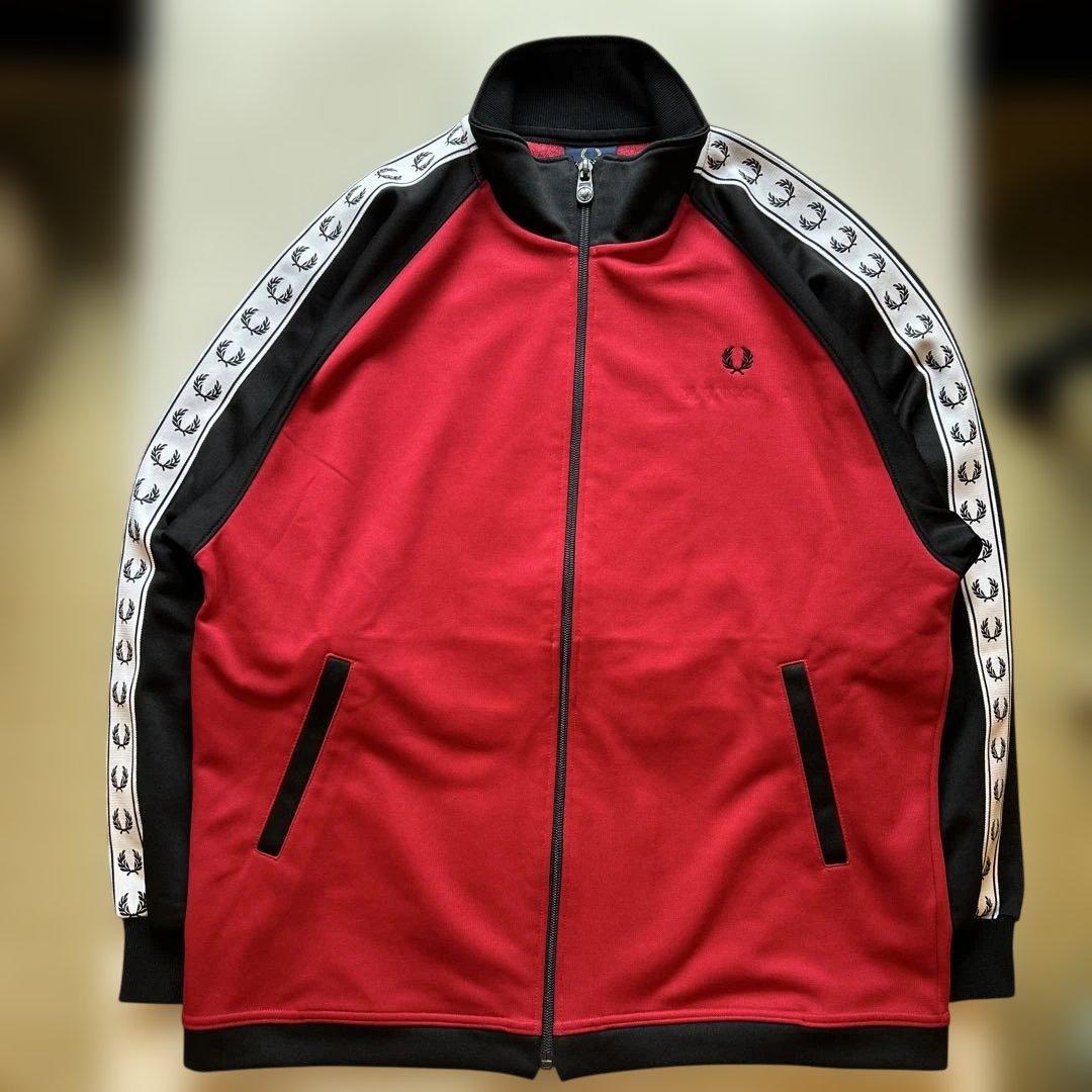 美品 FRED PERRY フレッドペリー トラックジャケット ジャージ 赤×黒