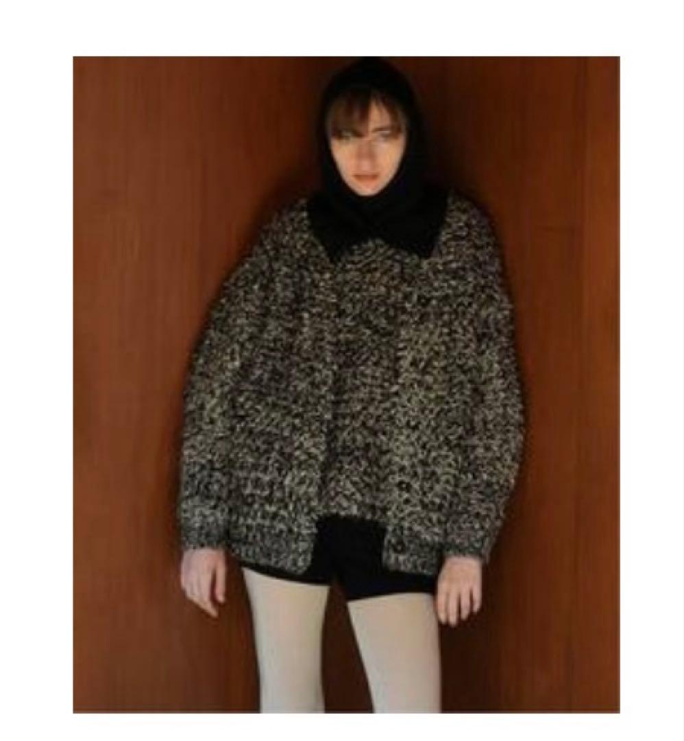 CLANE カーディガン サイズ1 ブラック・ホワイト系 CLANE（クラネ） カーディガン 「CLANE/クラネ」W FACE SHORT FRILLED