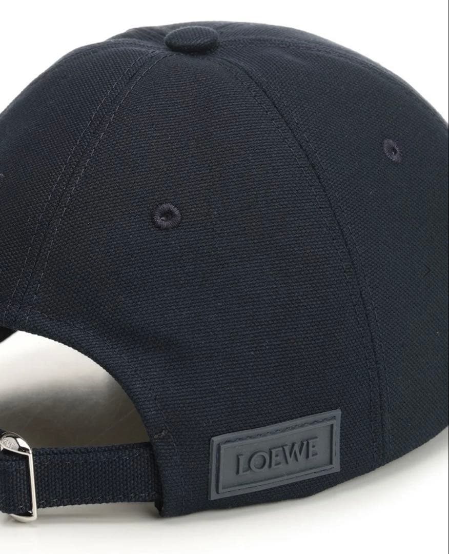 LOEWE ブラック キャンパス パッチキャップ ロゴ刺繍 2025SS