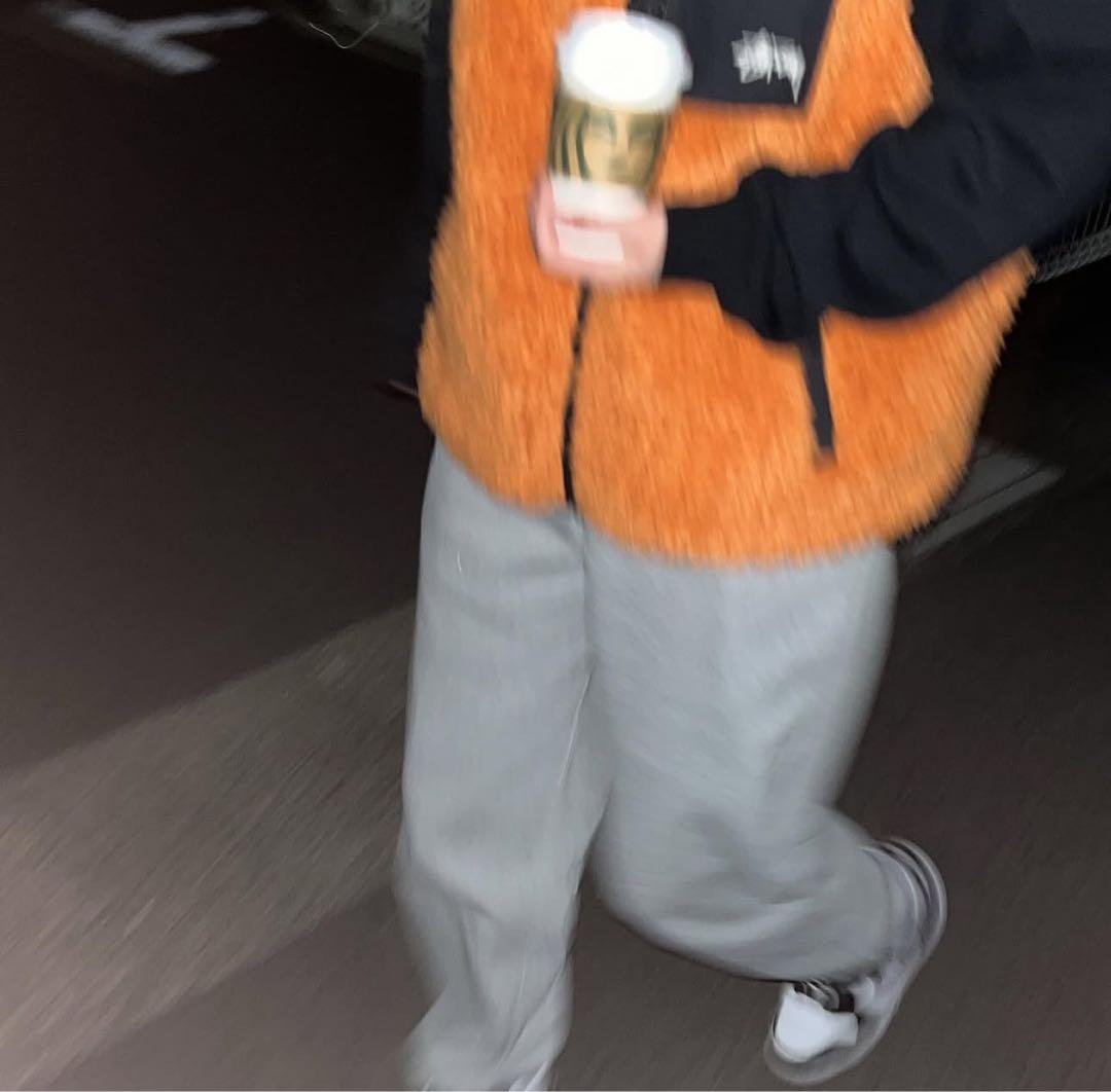 Stussy フリースベスト オレンジ Lサイズ