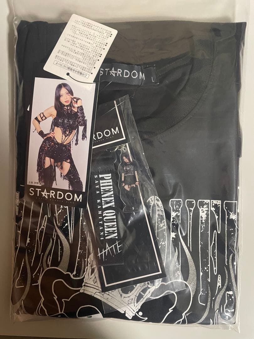 スターダム 上谷沙弥 Tシャツ Lサイズ ストラップ付き 新品 - メルカリ