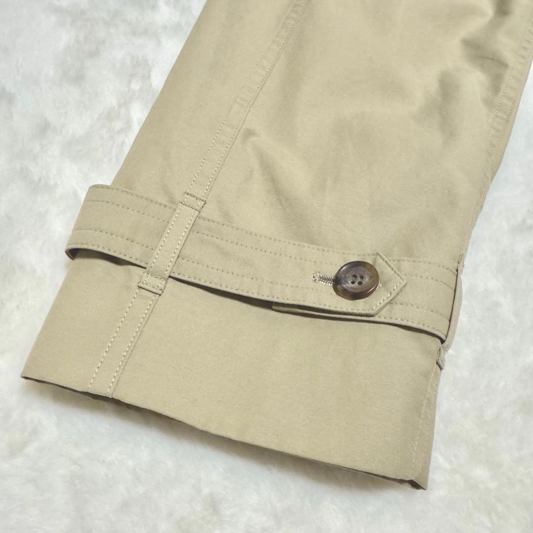 BEAUTY&YOUTH コットンナイロン ノーカラー ベルトコート 撥水 M