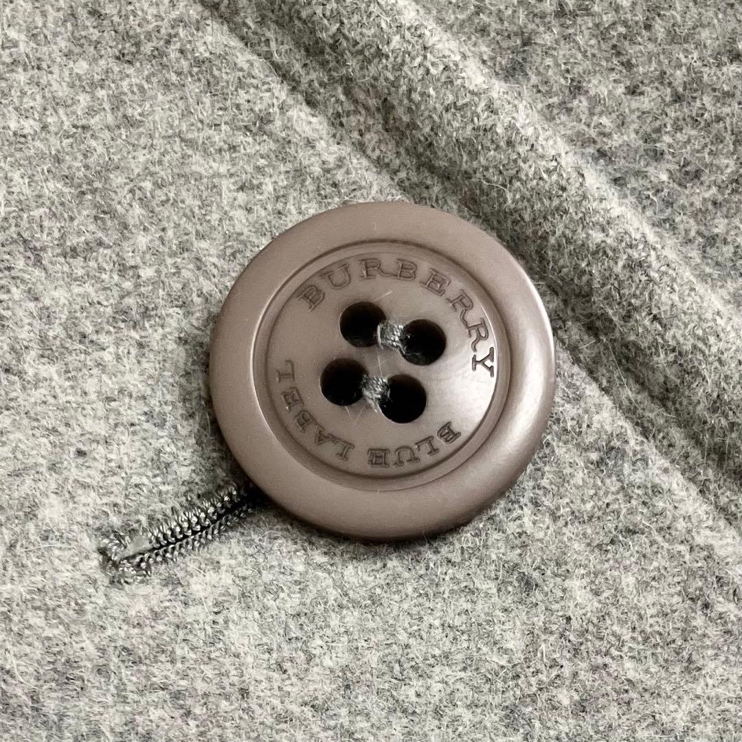 バーバリーブルーレーベル ベルテッドロングコート アンゴラ混 ノバ