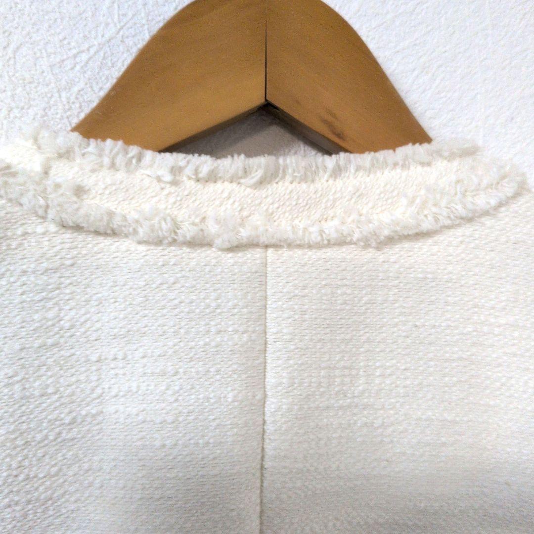 未使用タグ付き✨自由区 ツイード ノーカラージャケット 金ボタン 38