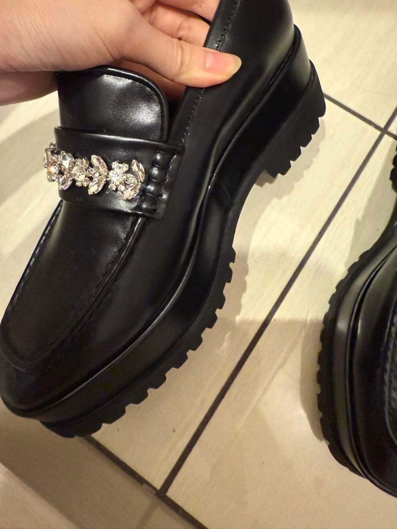 セルフォード ビジュー ローファー ブラック 38 - メルカリ