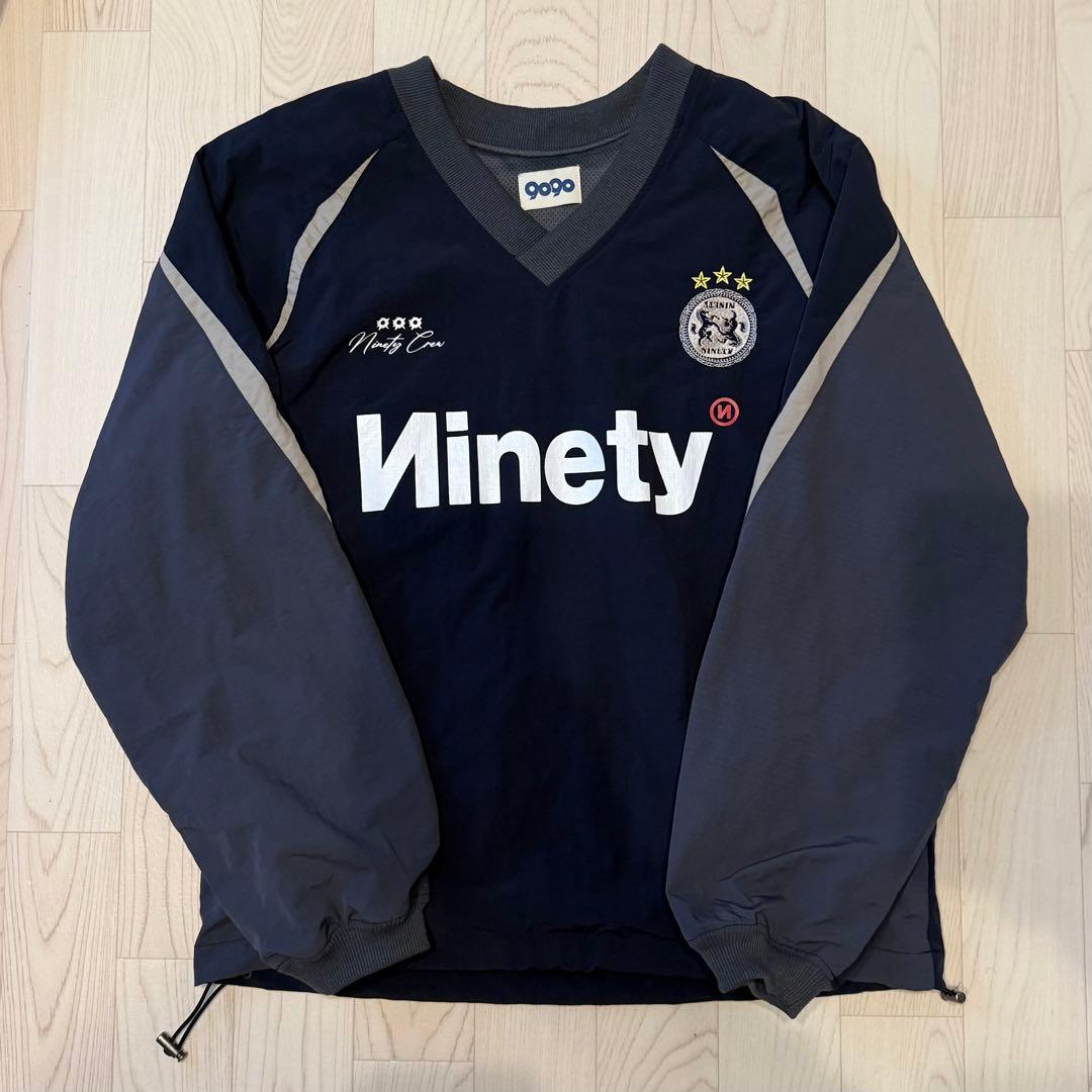 極美品】9090 ナイロンジャケット ネイビー Vネック長袖 S - メルカリ