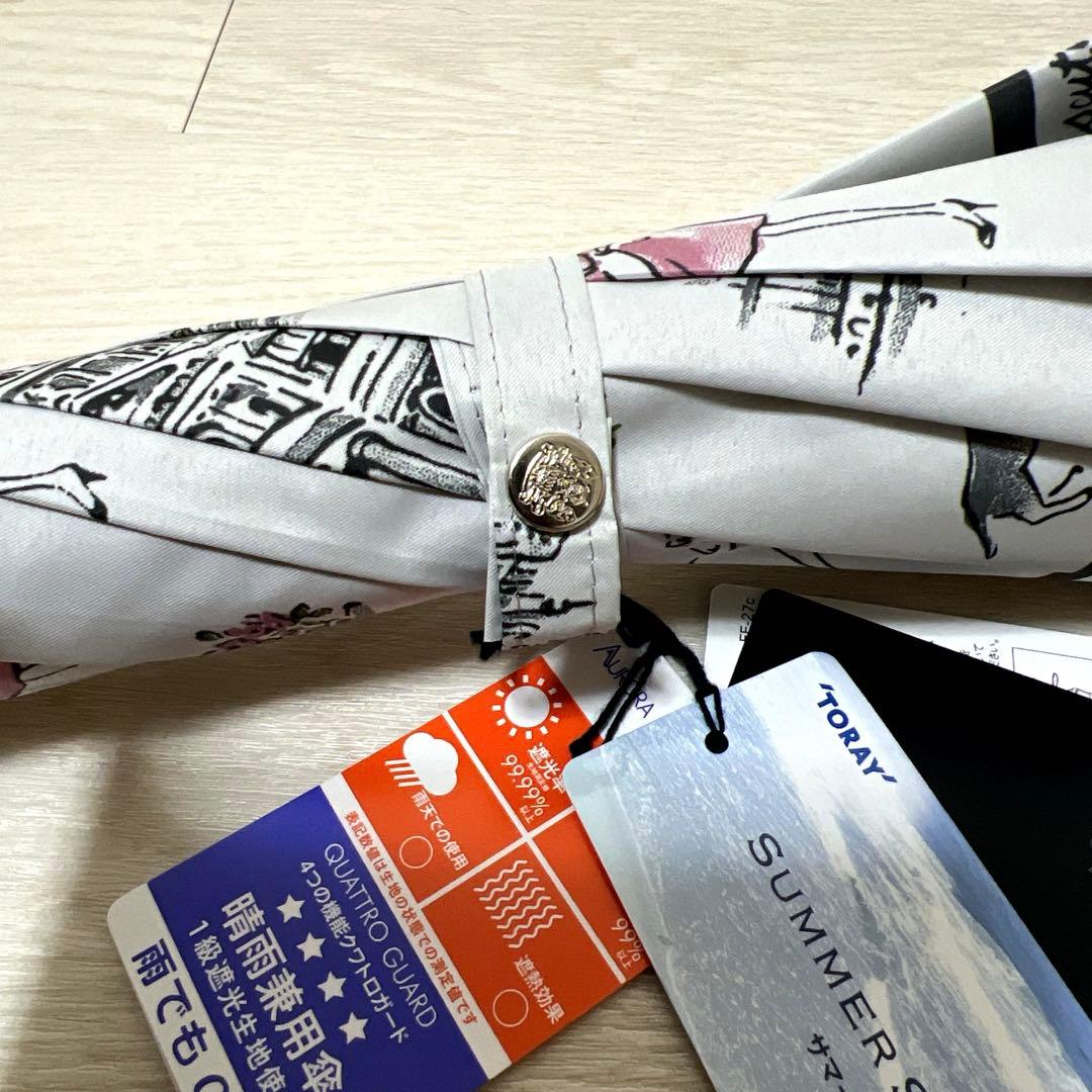 新品アクアスキュータム一級遮光傘 プチパラ伸縮タイプ晴雨兼用 雨傘